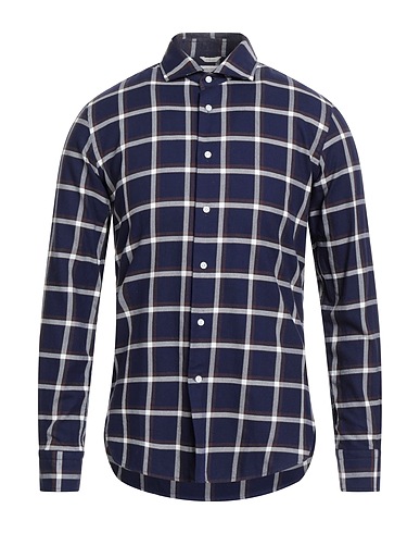 DEL SIENA Checked shirt Navy 100% Cotton