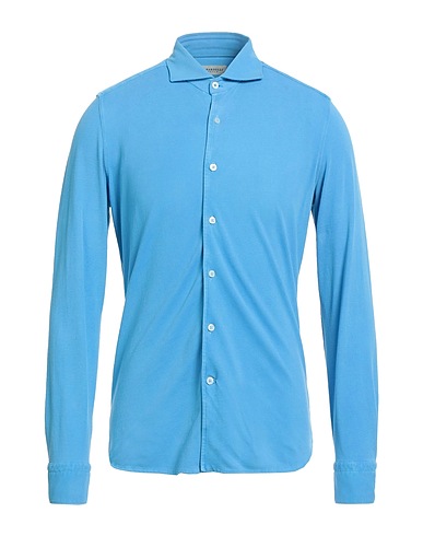 GHIRARDELLI Chemise de couleur unie WASHED Bleu d'azur 100% Coton