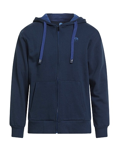 NORTH SAILS Hooded track jacket  Navy blue 100% Cotton