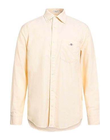 GANT Solid color shirt Pastel yellow 100% Cotton