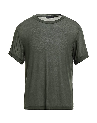 DANIELE FIESOLI Basic T-Shirt Military green 64% Viscose, 18% Nylon, 10% Cashmere, 8% Elastane