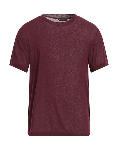DANIELE FIESOLI Basic T-Shirt Plum 64% Viscose, 18% Nylon, 10% Cashmere, 8% Elastane