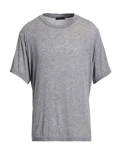 DANIELE FIESOLI Basic T-shirt Grey 64% Viscose, 18% Nylon, 10% Cashmere, 8% Elastane