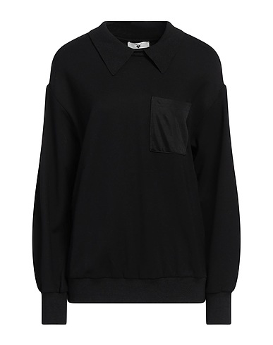 TWINSET Sweatshirt U&B Black 68% Viscose, 27% Polyamide, 5% Elastane, Polyester