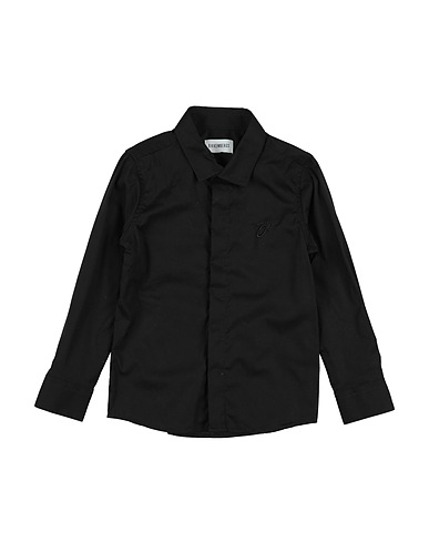 BIKKEMBERGS Camicia tinta unita Nero 97% Cotone, 3% Elastan
