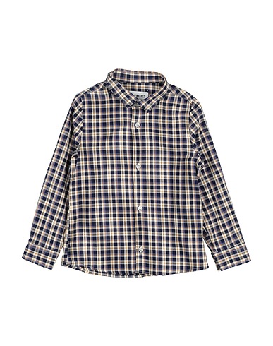 BIKKEMBERGS Patterned shirt Midnight blue 100% Cotton