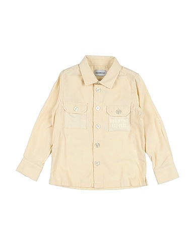 BIKKEMBERGS Solid colour shirt Beige 100% Cotton