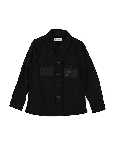 BIKKEMBERGS Camicia tinta unita Nero 100% Cotone