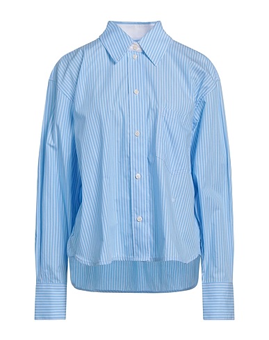 VICTORIA BECKHAM Striped shirt Sky blue 100% Organic cotton