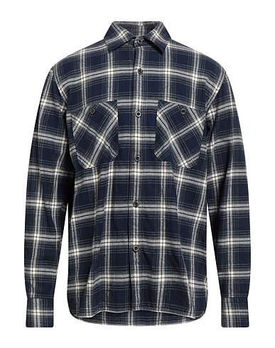 BROOKSFIELD Checked shirt Midnight blue 100% Cotton