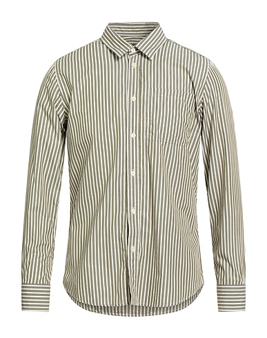 OFFICINA 36 Striped shirt Military green 100% Cotton