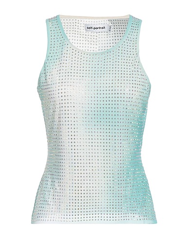 SELF-PORTRAIT Top Light green 95% Polyester, 5% Elastane