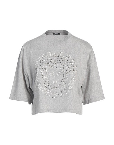 VERSACE Ｔシャツ ライトグレー コットン 100% / アルミニウム / ガラス / プラスティック / アクリル