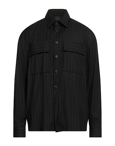 GAëLLE Paris Striped shirt Black 63% Polyester, 34% Viscose, 3% Elastane