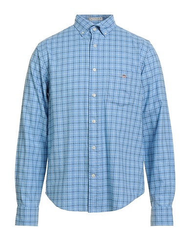 GANT Patterned shirt Pastel blue 100% Cotton