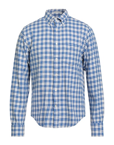 GANT Checked shirt Light blue 70% Cotton, 30% Recycled cotton