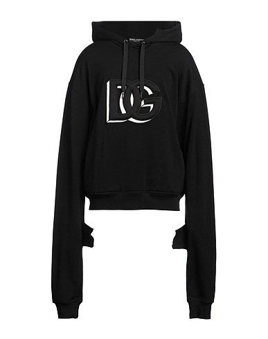 DOLCE&GABBANA Hooded sweatshirt Black 89% Cotton, 11% Polyester, Elastane