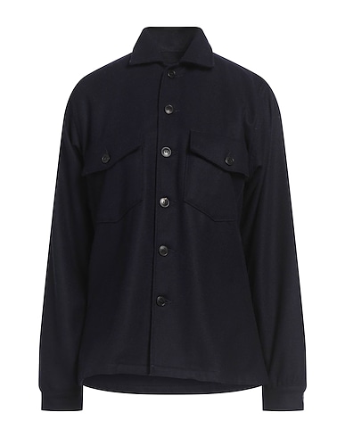 FORTELA Solid color shirts & blouses Midnight blue 75% Wool, 25% Polyamide