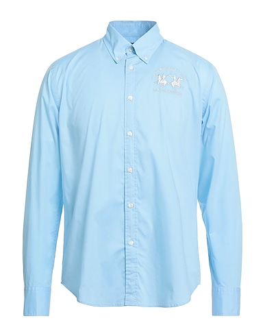 LA MARTINA Solid color shirt 97% Cotton, 3% Elastane