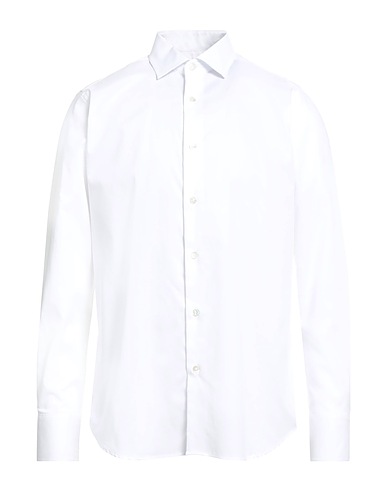 BAGUTTA Solid colour shirt White 100% Cotton