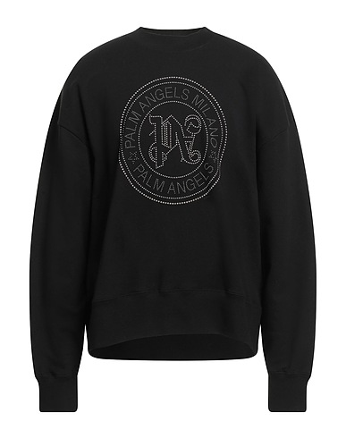 PALM ANGELS Sweatshirt Black 100% Cotton, Elastane, Aluminium