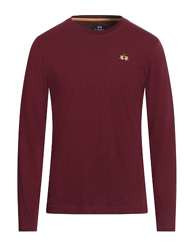 LA MARTINA Basic T-shirt Burgundy 100% Cotton