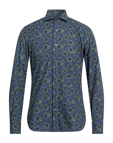 BORSA Patterned shirt BLU 100% Cotton