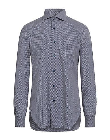 BARBA Napoli Patterned shirt Midnight blue 100% Cotton