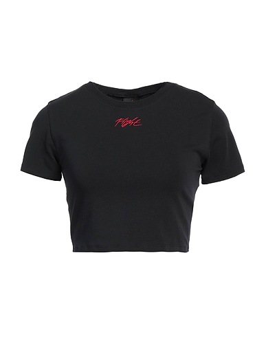 JORDAN Crop top Black 61% Cotton, 33% Polyester, 6% Elastane