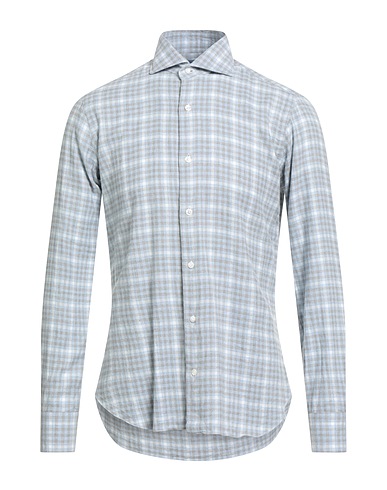 BARBA Napoli Camicia a quadri DANDY LIFE Celeste 100% Cotone