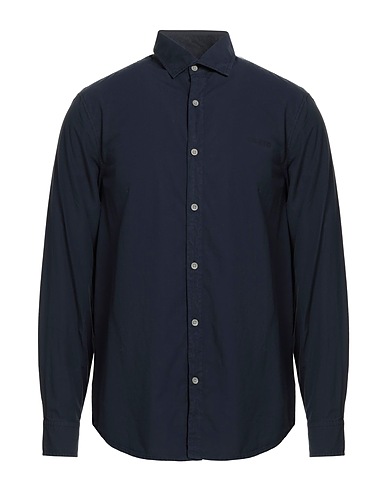 GUESS Solid colour shirt Midnight blue 100% Cotton