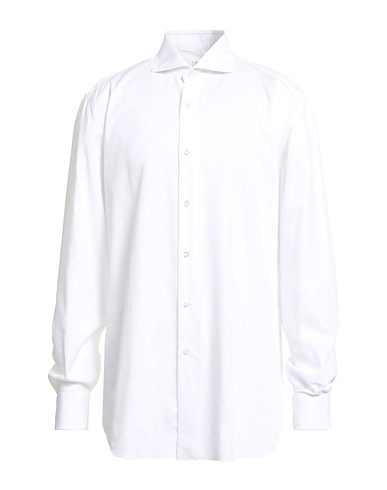 BARBA Napoli Solid colour shirt White 100% Cotton