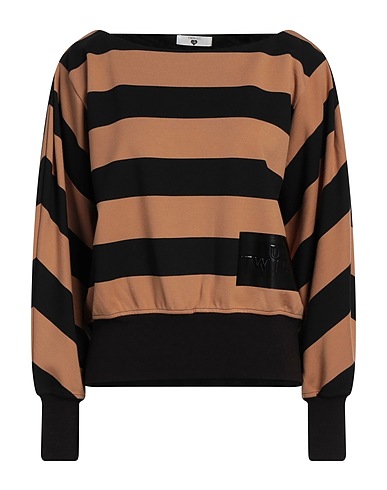 TWINSET Sweatshirt U&B Brown 80% Polyester, 17% Viscose, 3% Elastane