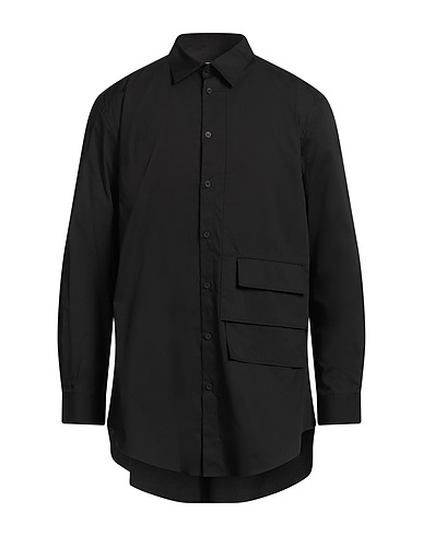 Y-3 Einfarbiges Hemd Schwarz 73% Baumwolle, 23% Polyamid, 4% Elastan
