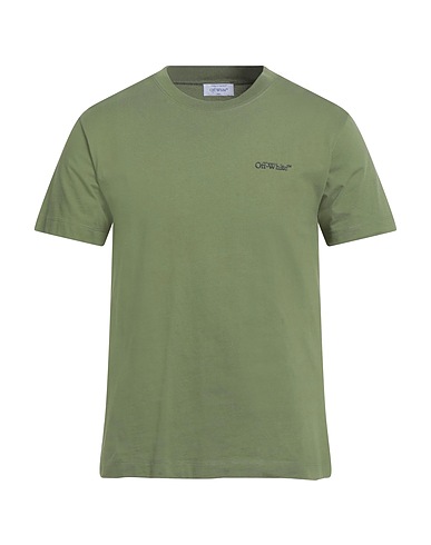 OFF-WHITE™ T-shirt Military green 100% Cotton, Elastane