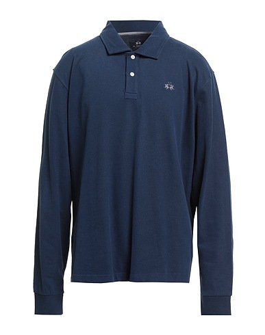 LA MARTINA Polo shirt Midnight blue 100% Cotton