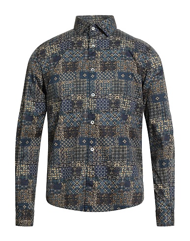ALLEY DOCKS 963 Patterned shirt Navy 97% Cotton, 3% Elastane