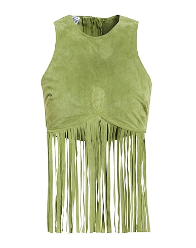 MOSCHINO JEANS Top VERDE Leather