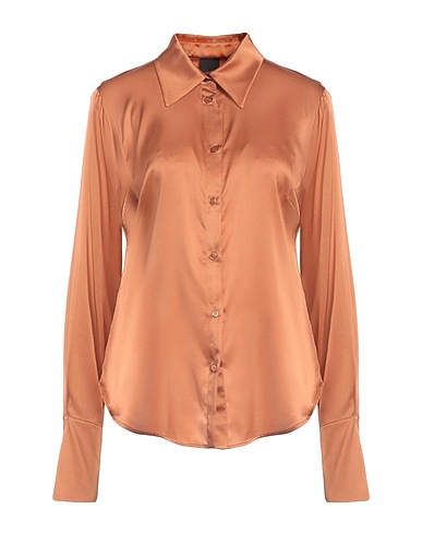 PINKO Solid color shirts & blouses Rust 96% Silk, 4% Elastane