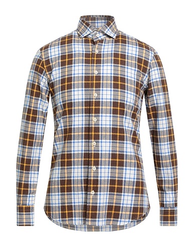 BASTONCINO Checked shirt Brown 100% Cotton