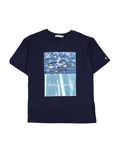 CALVIN KLEIN JEANS T-shirt Midnight blue 47% Cotton, 47% Modal, 6% Elastane