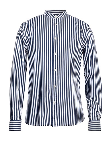 GAZZARRINI Striped shirt BLU NOTTE 97% Cotton, 3% Elastane