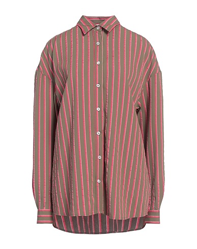 STELLA JEAN Striped shirt Khaki 87% Viscose, 13% Polyester