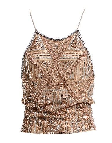 PINKO Top Beige 100% Polyamide