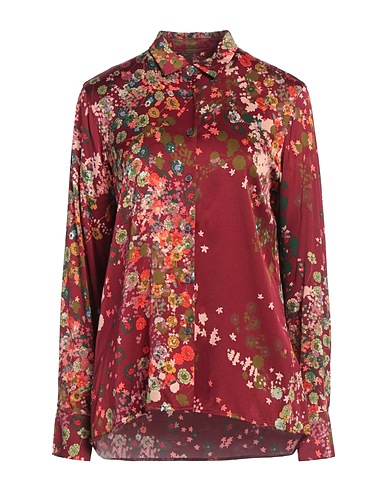 ROBERT FRIEDMAN Floral shirts & blouses Burgundy 94% Viscose, 6% Elastane