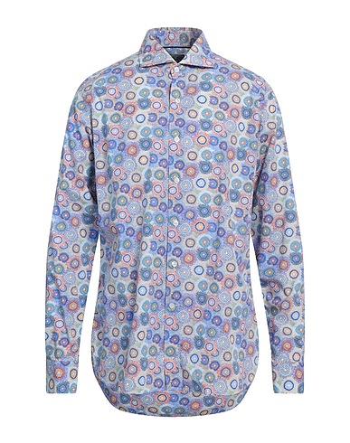 ORIAN Camicia fantasia Azzurro 100% Cotone
