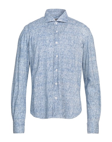 ORIAN Patterned shirt Light blue 100% Cotton