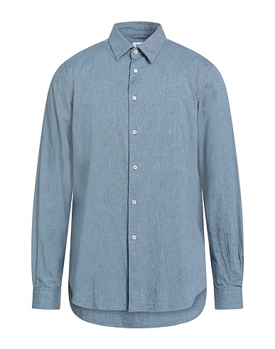 ASPESI Solid color shirt SHIRTS Slate blue 100% Cotton