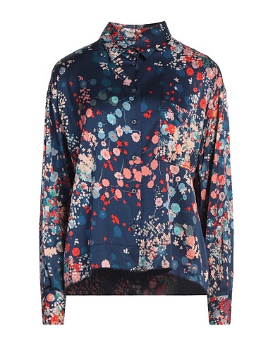 ROBERT FRIEDMAN Camicie e bluse a fiori Blu navy 94% Viscosa, 6% Elastan