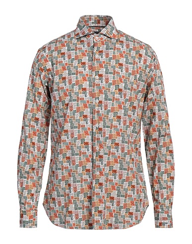 ORIAN Patterned shirt White 100% Cotton